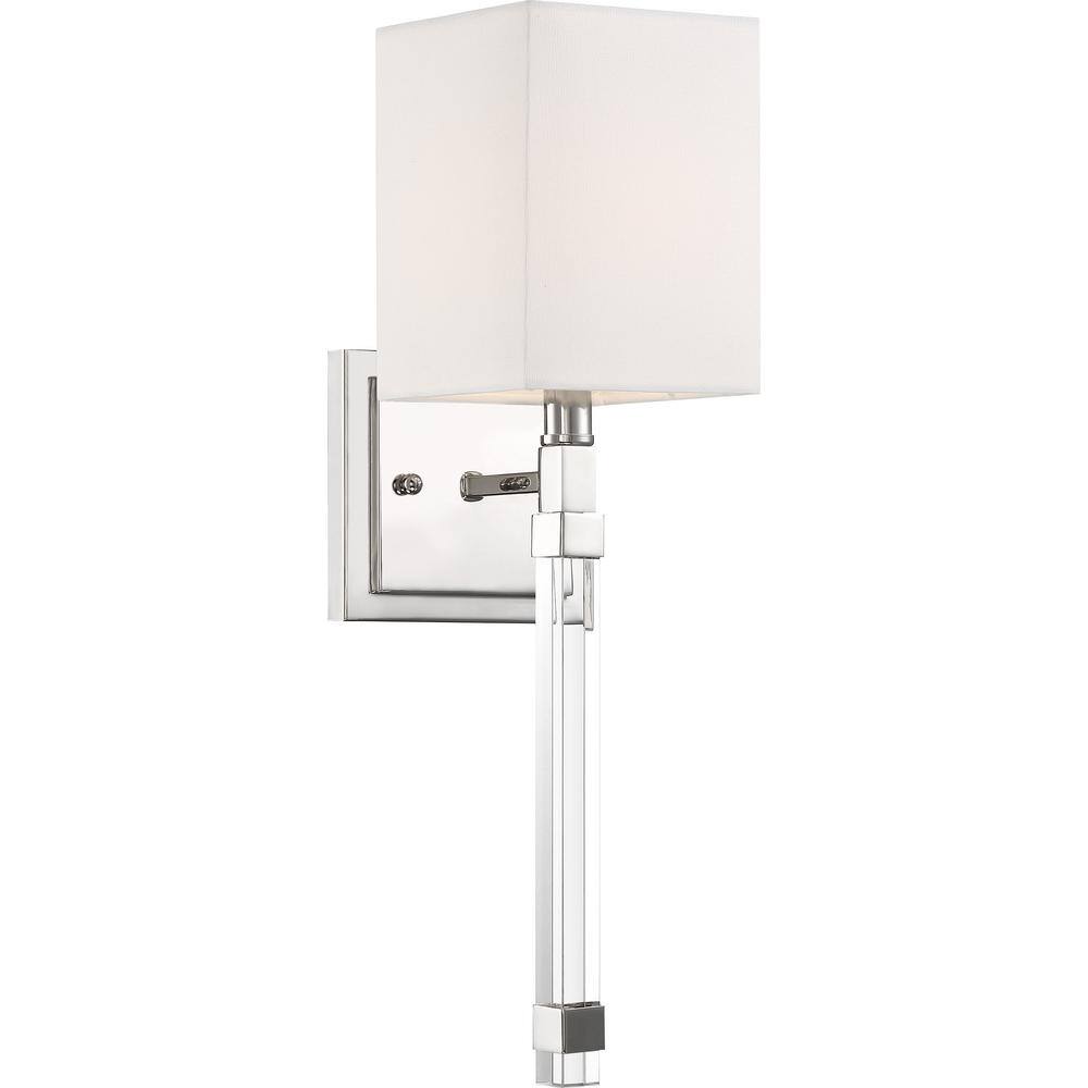 Tompson Polished Nickel Modern Rectangular Wall Sconce