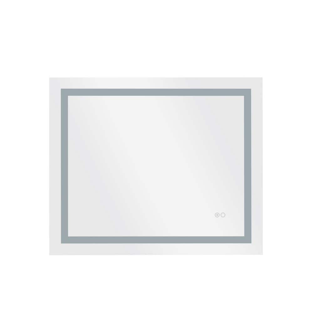 36 in. W x 28 in. H Rectangular Frameless AntiFog Dimmable LED Lighted