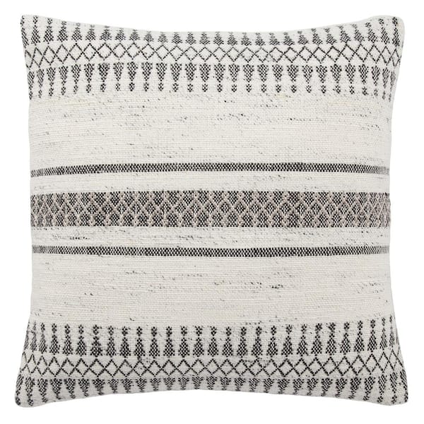Unbranded Brychan Gray/ Ivory Geometric Down Throw Pillow 20 inch