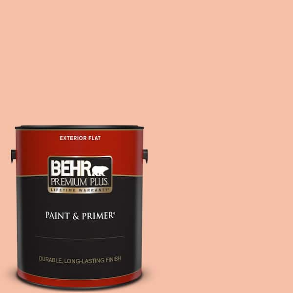 BEHR PREMIUM PLUS 1 gal. Home Decorators Collection #HDC-SP14-4 Heirloom Apricot Flat Exterior Paint & Primer