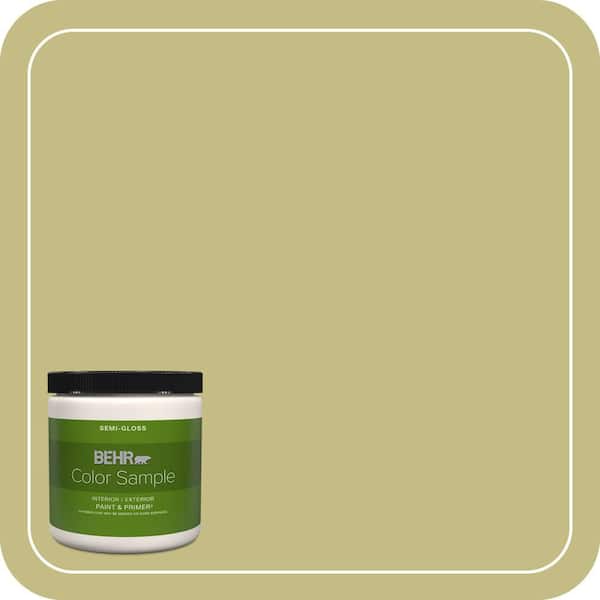 BEHR PREMIUM PLUS 8 oz. #T13-19 Gnome Green Semi-Gloss Interior/Exterior Paint & Primer Color Sample