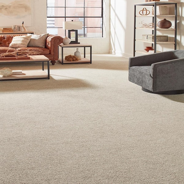 Mohawk Home & Office Board Room Charcoal Textured Carpet Sample (Interior)