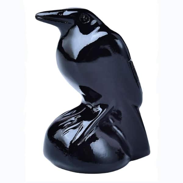 Black 1 in. x 2 in. Crystal Raven Statue
