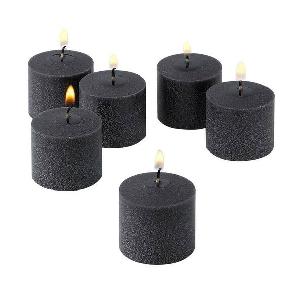 Light In the Dark 10 Hour Black Unscented Votive Candles Set of 72 Made in USA 