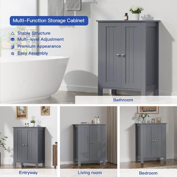 KULLAVIK 23.62 in. W x 11.81 in. D x 31.50 in. H Gray Freestanding