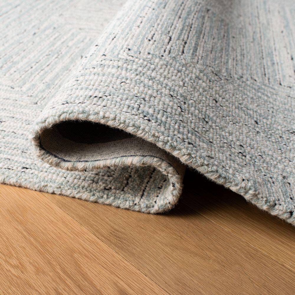 Elegant Gray Wool Hand-Tufted Accent Rug 36" x 24"