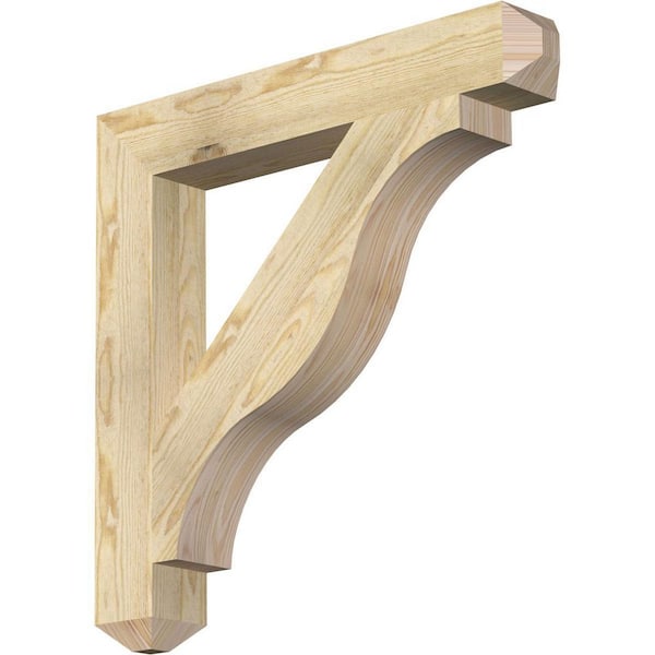 Ekena Millwork 4 in. x 28 in. x 28 in. Douglas Fir Funston Craftsman Rough Sawn Bracket