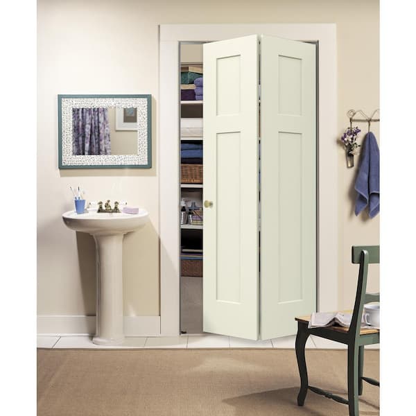 24 in. x 80 in. 3 Panel Smooth Craftsman Hollow Core Molded Interior Closet Composite Bi-Fold Door