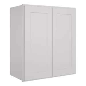 33 in. W x 12 in. D x 30 in. H in Shaker Dove Plywood Ready to Assemble Wall Cabinet 2-Doors 2-Shelves Kitchen Cabinet