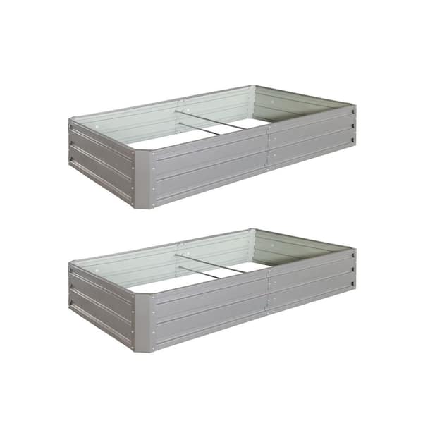 6 x 3 x 1 ft. Grey Metal Outdoor Planter Box(2-pack)