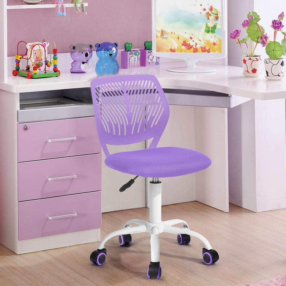 Carnation Purple Middle Back Mesh Seat Swivel Task Chair with Adjustable Height -  Homy Casa