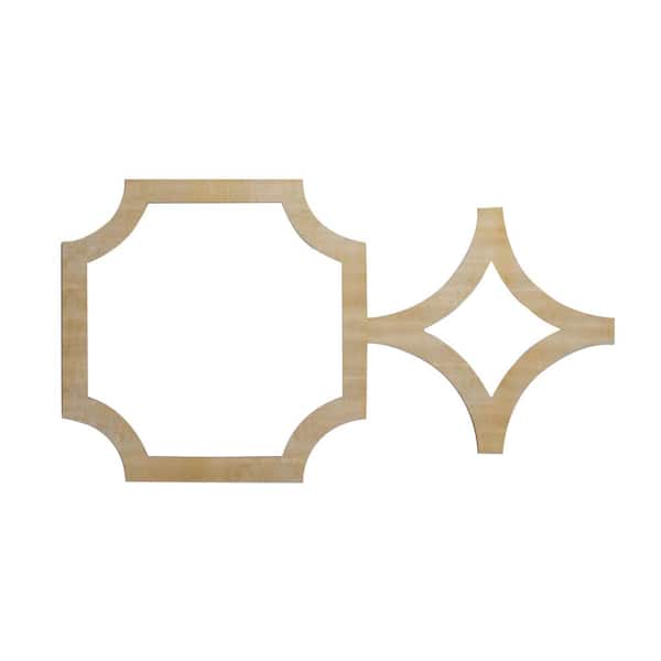 Ekena Millwork 13 3/8 in. x 7 3/8 in. x 1/4 in. Birch Extra Small Anderson Decorative Fretwork Wood Wall Panels (10-Pack)