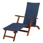 Montlake FadeSafe 69 in. L x 19 in. W Heather Indigo Patio Steamer Chaise Slipcover