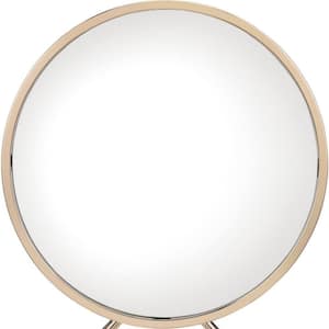 16 in. W x 16 in. H Metal Gold Vanity Mirror
