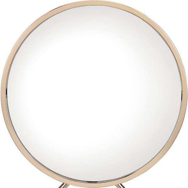 HomeRoots 16 in. W x 16 in. H Metal Gold Vanity Mirror