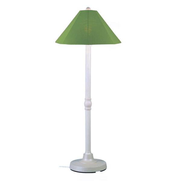 Patio Living Concepts San Juan 60 in. Outdoor White Floor Lamp with Palm Shade