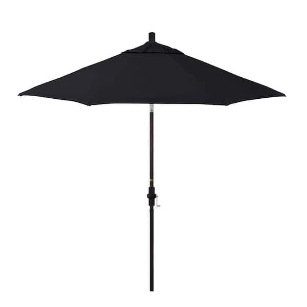 California Umbrella 9 ft. Bronze Aluminum Market Patio Umbrella with Crank Lift and Collar Tilt in Black Pacifica Premium
