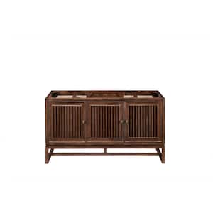 Athens 59.8 in. W x 23.1 in. D x 33.5 in. H Bath Vanity Cabinet without Top in Mid Century Acacia