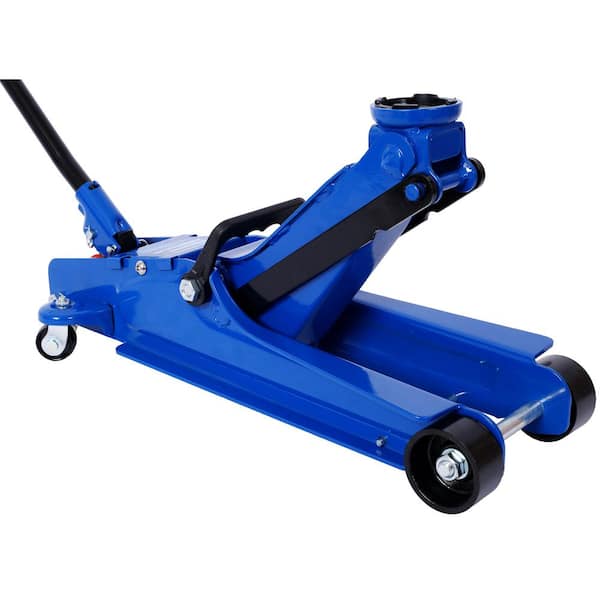 Amucolo 2.5 Ton Blue Low Profile, Heavy-Duty Steel Racing Floor Jack with Single Piston Lift Pump, Lifting Range 3.5-14.5 in.