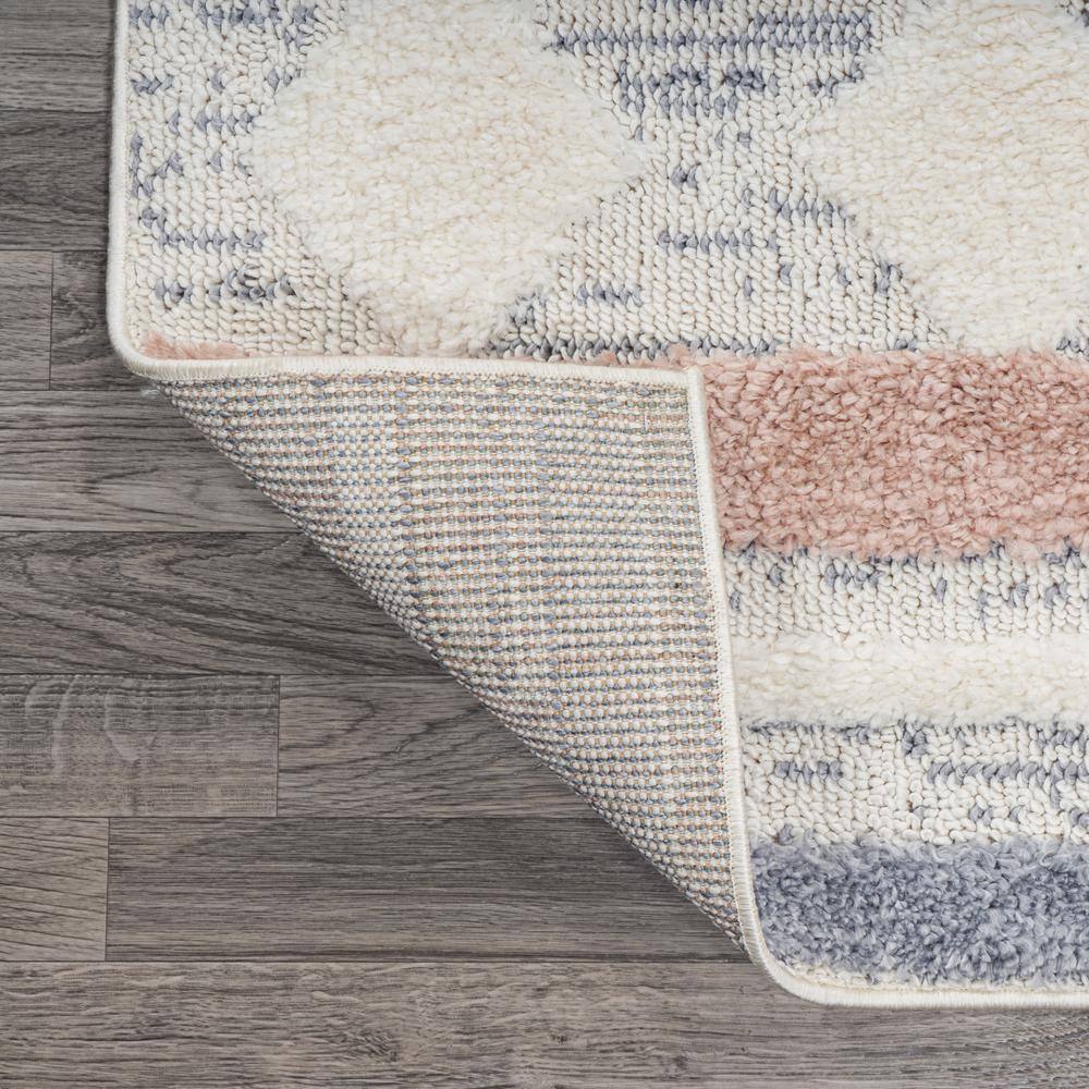 Gray Stripe Synthetic Flat Woven Reversible Rug