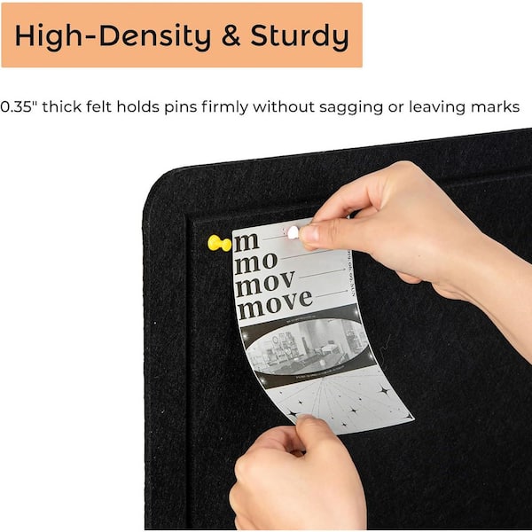 Lightomorrow Large Bulletin Board - 48 X 36 Inches, Decorative Felt Pin Board For Wall - 4' X 3' Foldable Photo Display Board With Self-Adhesive Tape, Includes 20 Push Pins - Gray - View #4