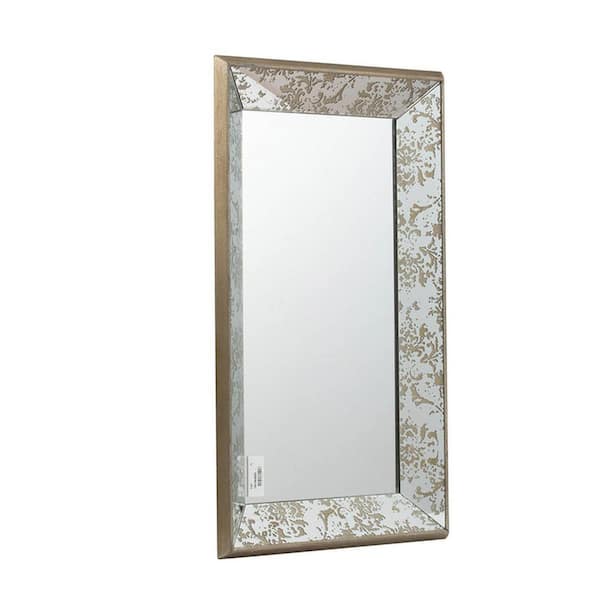 24.00 in. W x 15.00 in. H Rectangle MDF Framed Wall Mount Bathroom Vanity Mirror in Antique Silver
