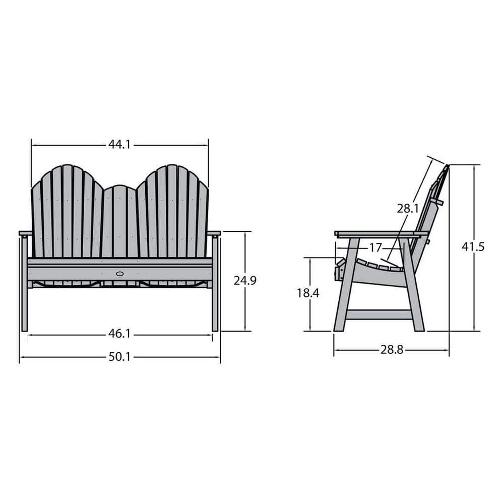 Rustic Red Recycled Plastic 4-Foot Adirondack Outdoor Bench