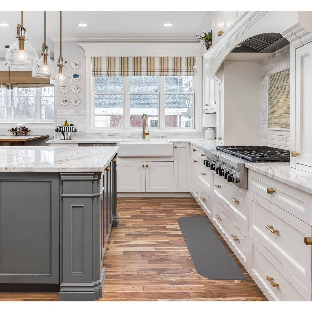 Charcoal Gray PVC Semi-Circle Anti-Fatigue Kitchen Mat
