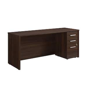 Affirm 71.102 in. Noble Elm Desk with (Fully Assembled) 3-Drawer Mobile File Cabinet