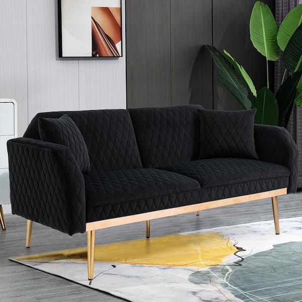 Black Modern Sofa Bed Baci Living Room