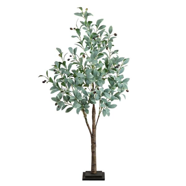 Nearly Natural 4 ft. Lighted Artificial Fruiting Olive Tree with 150 Warm White LED Lights
