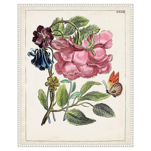 Amanti Art Dutch Florals XII 23 in. W x 28 in. H. Canvas Wall Art Print Framed in White