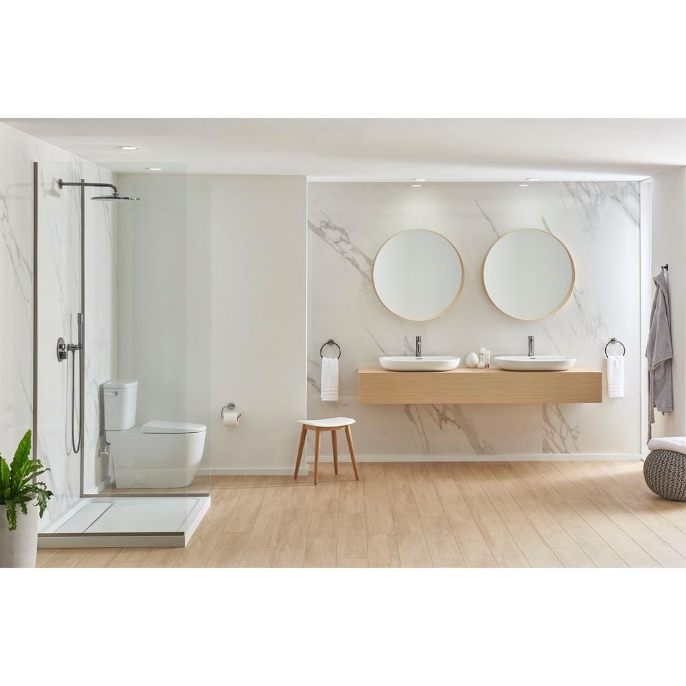 Alpine White Ceramic Oval Wall-Mount Vessel Sink