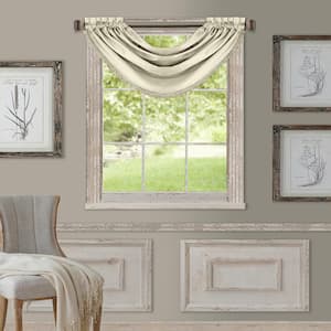 All Seasons Ivory Solid Polyester Waterfall 52(in)X36(in) Rod Pocket Blackout Valance