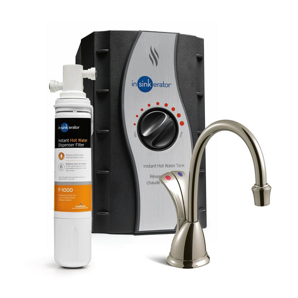 InSinkErator Involve Wave Instant Hot Water Dispenser w/ Premium Filtration  System u0026 1-Handle 6.75 in. Faucet in Satin Nickel H-WAVESN-SS/F-2000S - The  Home Depot
