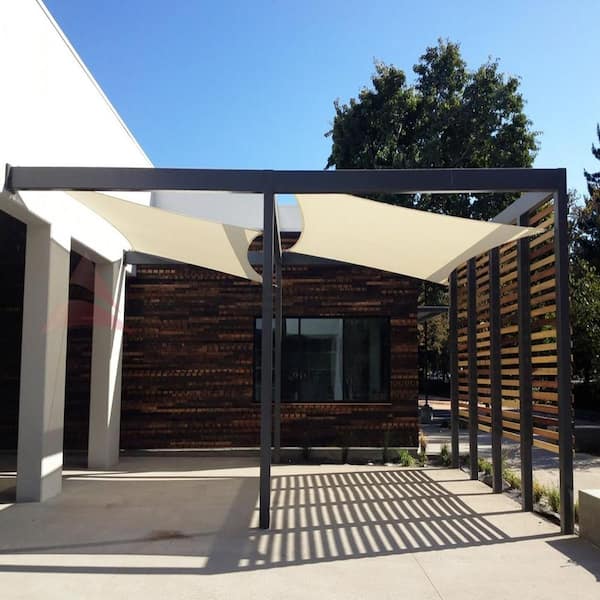 10 ft. x 10 ft. Beige Square Heavy Weight Sun Shade Sail with UV Blockage and waterproof for Patio and Pool Cover