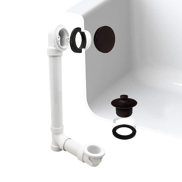 Unbranded Illusionary Overflow 12 in. x 4 in. Sch. 40 PVC Bath Waste in Oil Rubbed Bronze