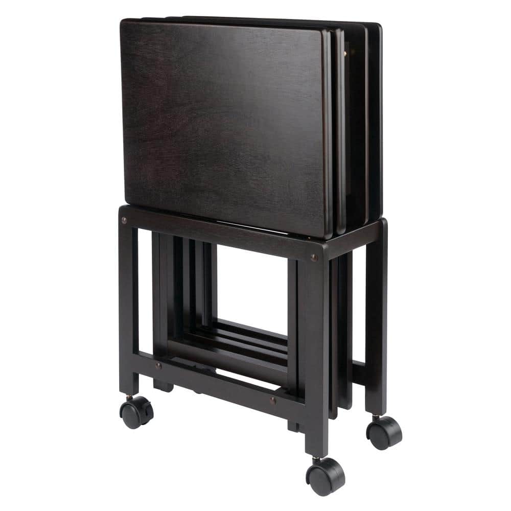 Allen 19 in. Coffee 5-Piece Snack Table Set - thumbnail 4