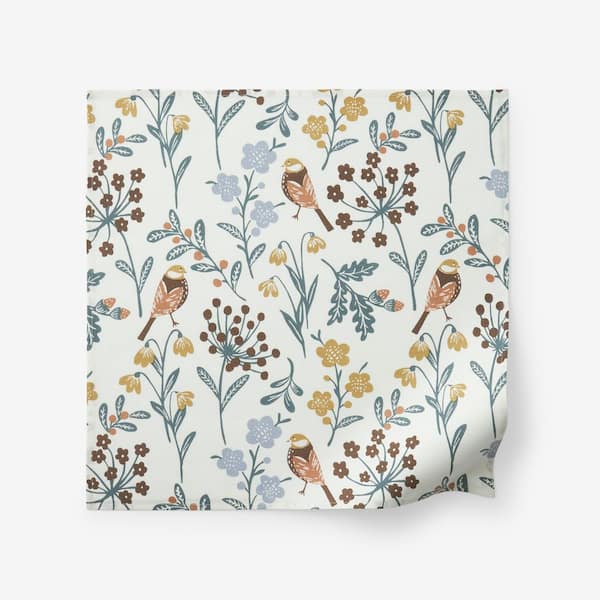 Company Cotton Floral Berry Bird 19 in. W x 19 in. H Beige Cotton Napkins (Set of 4)