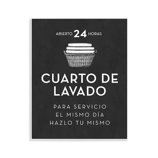 Stupell Industries Vintage Laundry Ad Black by Lettered and Lined Unframed Wall Plaque Typography Graphic Art Print 14 in. x 11 in.