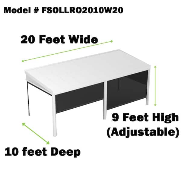 LifeRoom One 20 ft. x 10 ft. White 20 lbs. Snow Load Screened in Patio Cover with 3-Posts Manual Screens