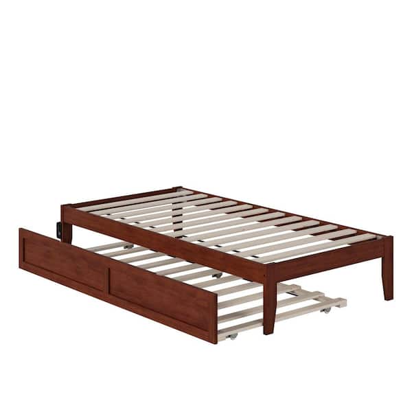 Colorado Twin Bed with USB Turbo Charger and Twin Trundle in Walnut