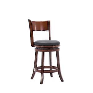 Palmetto 24 in. Brandy finish Wood Frame Counter Height Bar Stool