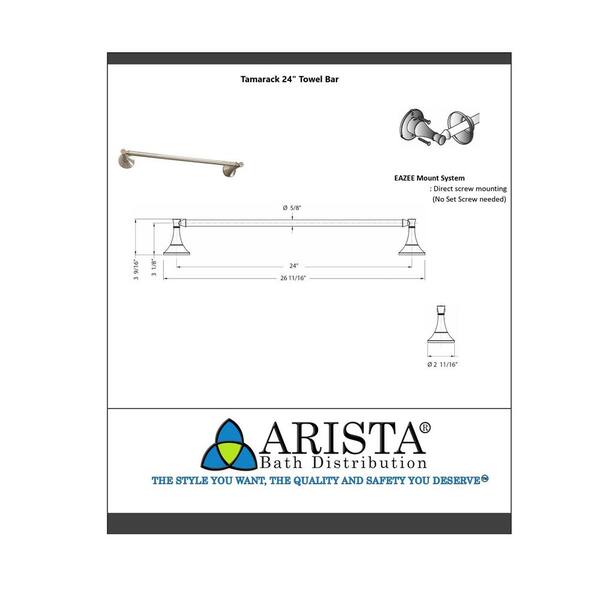 ARISTA Arista Shelf 24-in Chrome Wall Mount Double Towel Bar ARISTA Arista Shelf 24-in Chrome Wall Mount Double Towel Bar