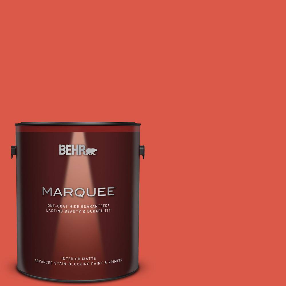 1 gal. #180B-6 Fiery Red Matte Interior Paint & Primer