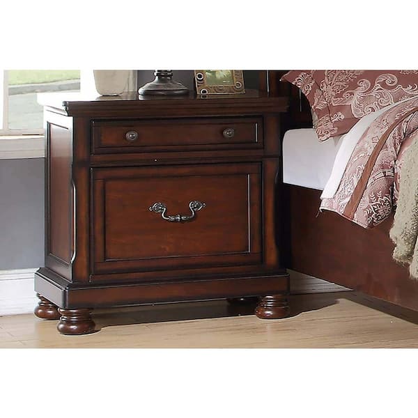 Dropship Louis Philippe Style 1pc Nightstand Of Drawers Brown