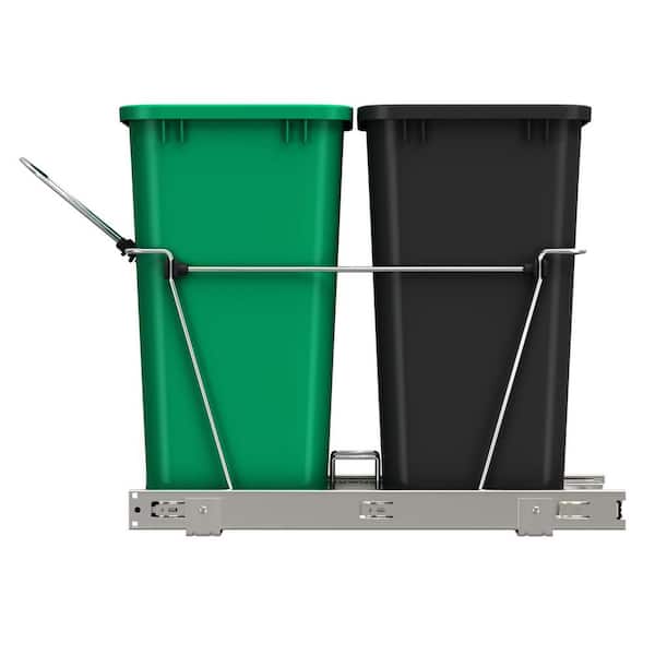 Double Pullout Trash Can Waste System 35 Qt - Builders Surplus