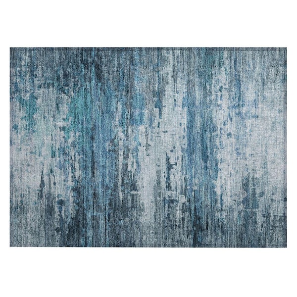 Addison Rugs Chantille Machine Washable Indoor/Outdoor Abstract ACN2034 Blue 1 ft. 8 in. x 2 ft. 6 in. Accent Rug
