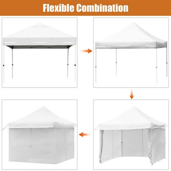 Clihome 10 ft. x 10 ft. White Pop-up Gazebo Canopy with 5 