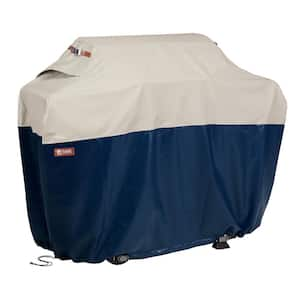 Mainland 58 in. L x 24 in. W x 48 in. H Fog/Navy BBQ Grill Cover